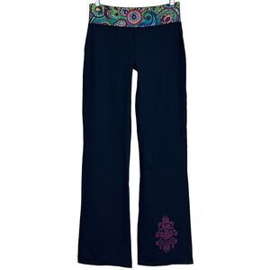 Disney Parks Mickey Mouse Yoga Stretch Pants Size S Boot Flare Black Paisley